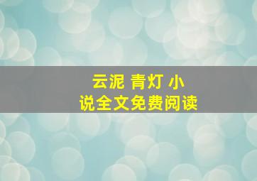 云泥 青灯 小说全文免费阅读